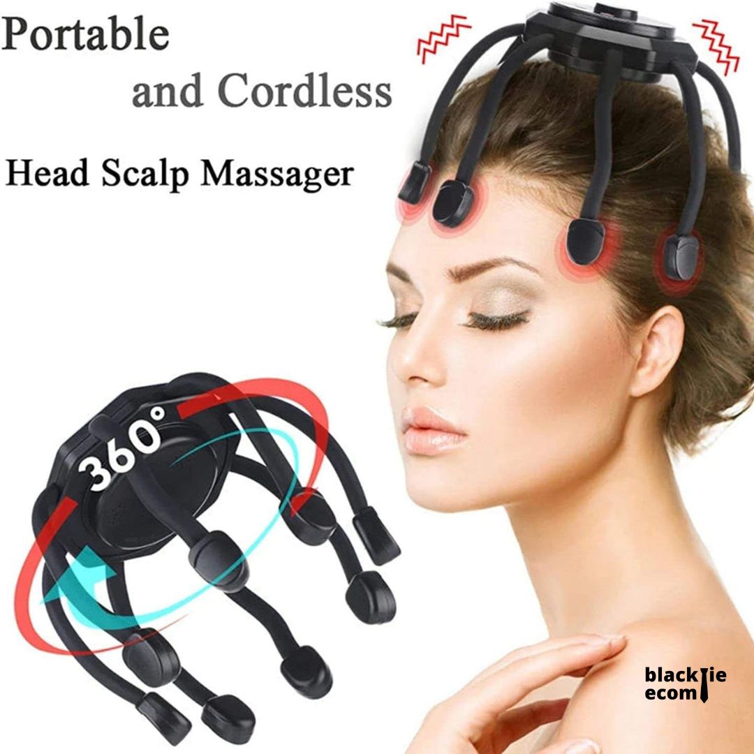 BKT4036 Portable Cordless 3 Modes Electric Octopus Head Vibration Massager  Head Massager For Stress Relax Relieve Hair Growth Wireless – Blacktie eCom  Private Limited